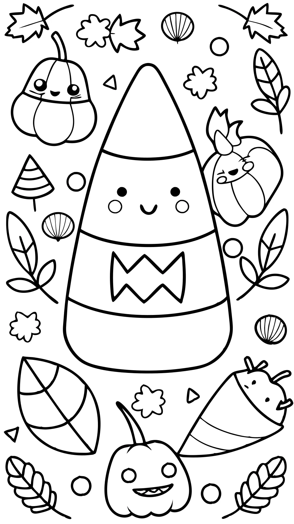 coloring page of candy corn